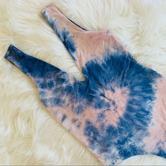 Fore Tie Dye Bodysuit S Blue Pink Tank - Picture 12 of 12